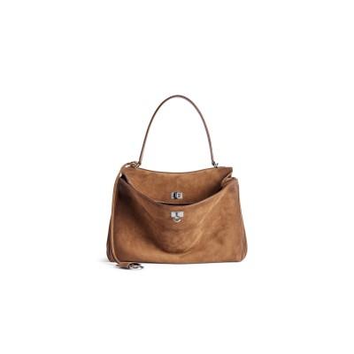 BALENCIAGA WOMEN'S RODEO HANDBAG MEDIUM IN CAMEL 7897722AB4G2533 (35*23.3*10.9cm)